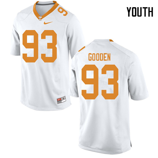 Youth #93 Emmit Gooden Tennessee Volunteers College Football Jerseys Sale-White - Click Image to Close